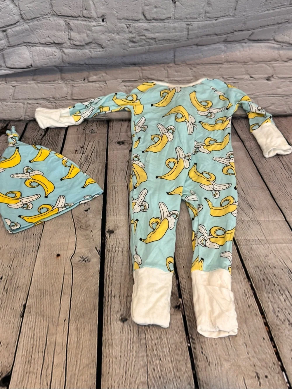 Little Sleepies Banana Pattern Bamboo Zippie and Hat